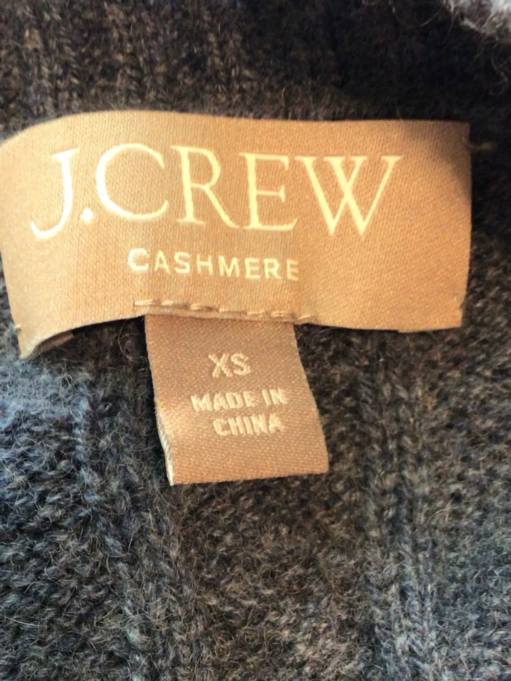 j crew women 100% cashmere cable knit sweater XS Blue Preppy Quiet Luxury Classi